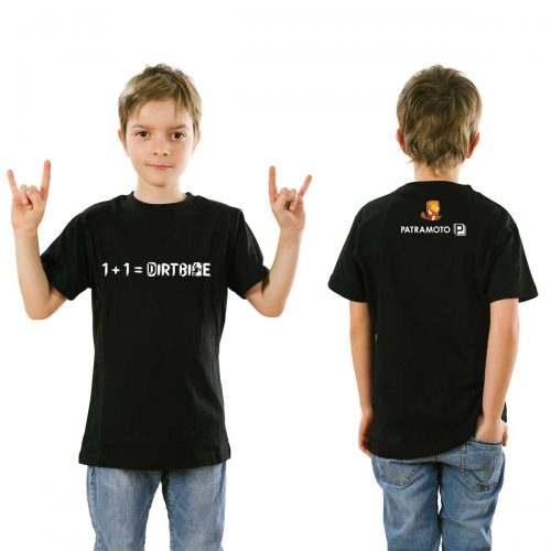 1 + 1 = Dirtbike Youth Tee Black