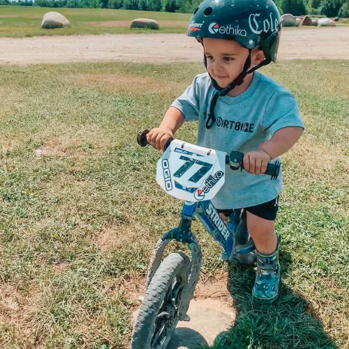 Kid on Strider Bike